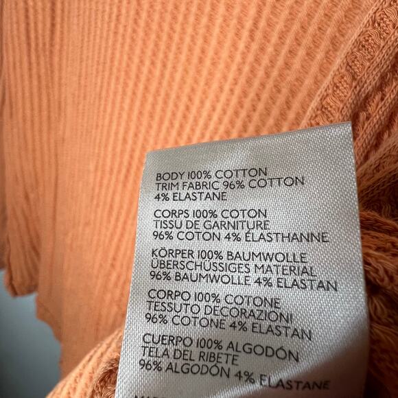 Free People Orange Long Sleeve Raymond Collared Thermal Medium - Picture 5 of 9